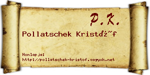 Pollatschek Kristóf névjegykártya